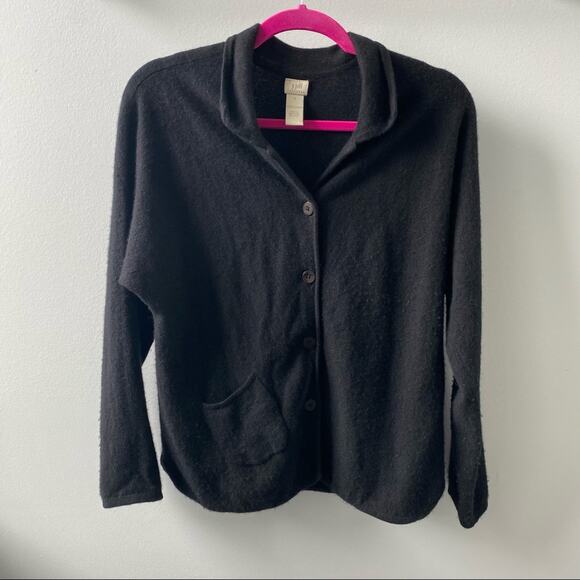 J. Jill Women's black 100% cashmere button down sweater cardigan Size S - Picture 3 of 5